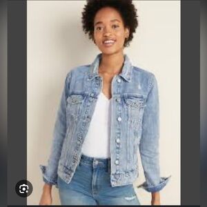 Old Navy Distressed Jean Jacket for Women Size L Tall Like new!!
